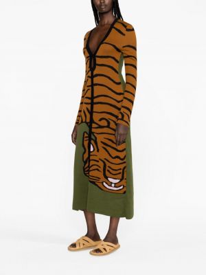 Jacquard kleid aus baumwoll mit tiger streifen Johanna Ortiz
