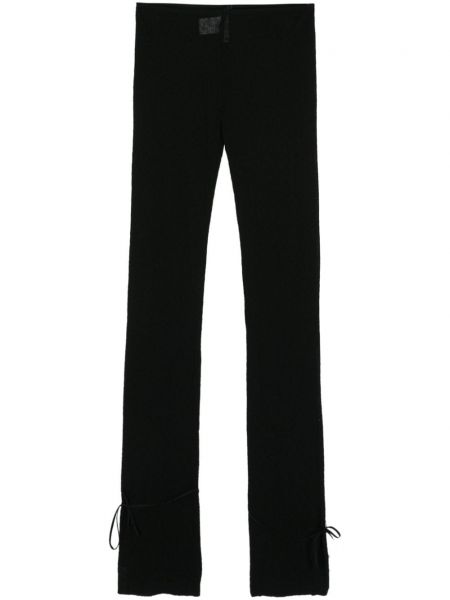 Μάλλινο παντελόνι με διαφανεια Paloma Wool μαύρο