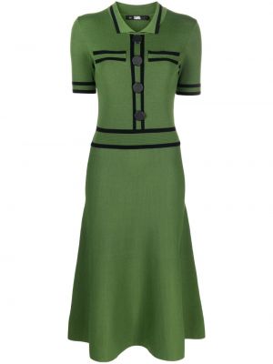 Mini šaty s knoflíky Karl Lagerfeld zelené