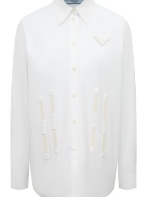 Хлопковая рубашка Prada белая