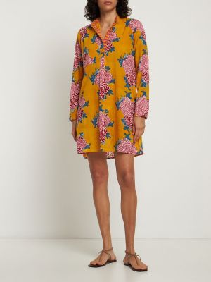 Bavlnené mini šaty Lisa Corti oranžová