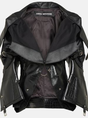 Usnjena jakna iz umetnega usnja Junya Watanabe črna