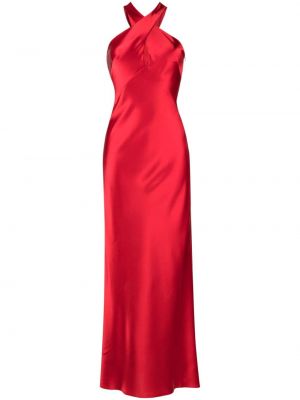 Сатенена макси рокля Galvan London червено