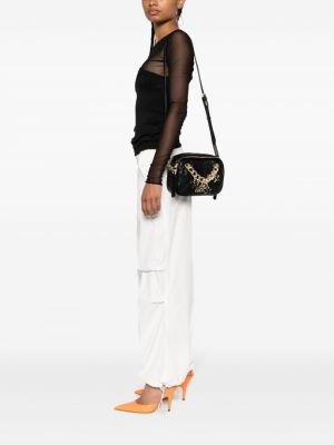Zvaigznes dabīgās ādas shopper soma Versace Jeans Couture
