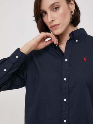 Хлопковая рубашка Polo Ralph Lauren синяя