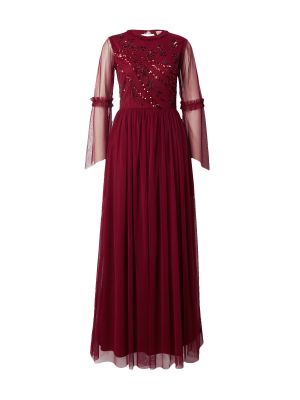 Čipkované večerné šaty s korálky Lace & Beads červená