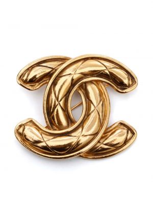 Prešívaná brošňa Chanel Pre-owned zlatá