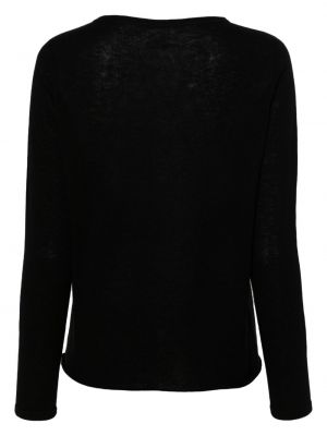 Sweter z kaszmiru z dekoltem w serek Majestic Filatures czarny
