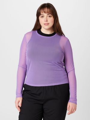 Marškinėliai Noisy May Curve violetinė