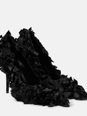 Pantofi cu toc din satin Balenciaga negru