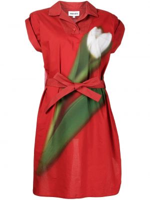 Rochie mini cu imagine Kenzo roșu