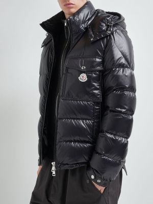 Najlonska pernata jakna Moncler crna