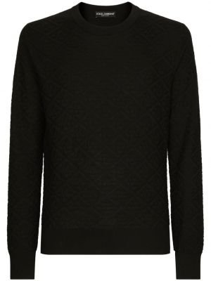 Μεταξωτός πουλόβερ Dolce & Gabbana μαύρο
