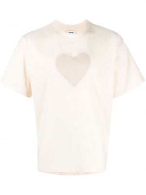 Bombažna majica z vzorcem srca Sandro bež