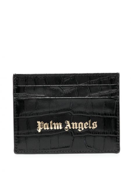 Δερμάτινος πορτοφόλι Palm Angels μαύρο