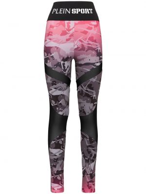 Pantalon de sport à imprimé à imprimé camouflage Plein Sport rose