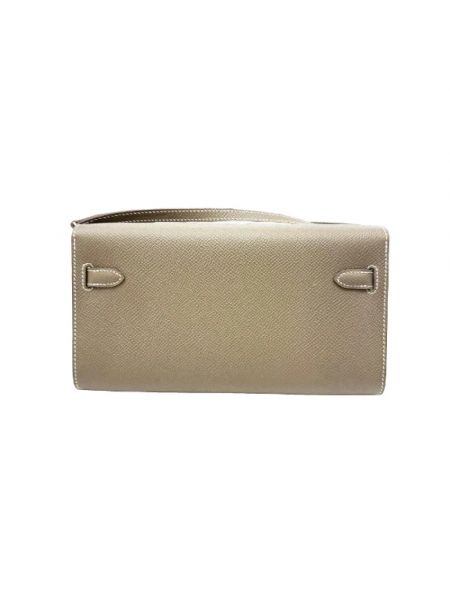 Bolso clutch de cuero Hermès Vintage gris