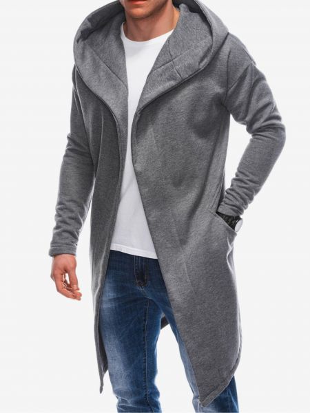 Mikina s kapucí na zip Ombre Clothing šedá