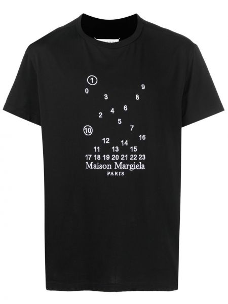 T-shirt à imprimé avec manches courtes Maison Margiela noir