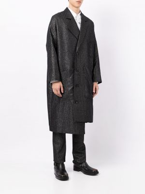 Pruhovaný kabát Sulvam černý