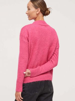 Vlněný svetr Superdry růžový