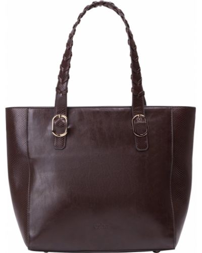 Jednofarebná kožená nákupná taška na zips Usha