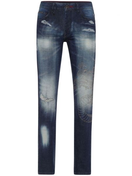 Skinny fit jean pantolon Philipp Plein mavi