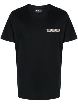 T-krekls ar apaļu kakla izgriezumu ar kabatām Barbour melns
