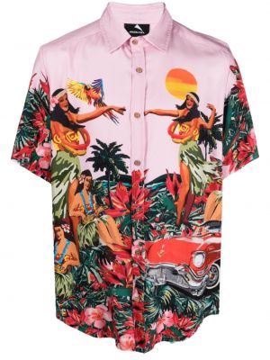 Hemd mit print Mauna Kea pink
