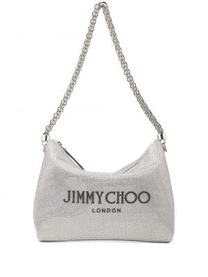 Чанта за ръка с кристали Jimmy Choo сребристо