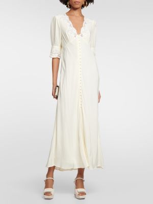 Μάξι φόρεμα με κέντημα Rixo λευκό