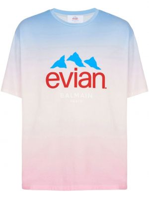 Тениска с градиентным принтом Balmain розово