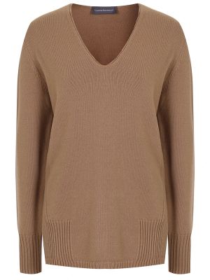 Шерстяной пуловер Lorena Antoniazzi коричневый