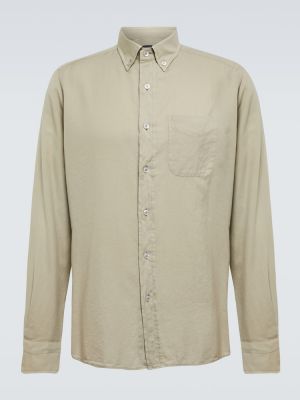 Памучна кашмирена риза Tom Ford бежово
