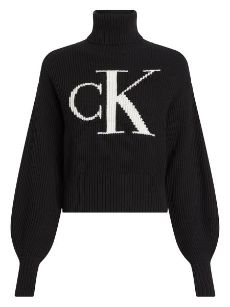 Хлопковый свитер Calvin Klein Jeans черный