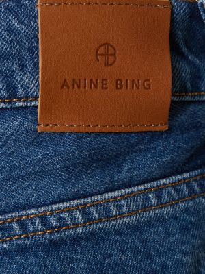 Medvilninės tiesūs džinsai Anine Bing mėlyna