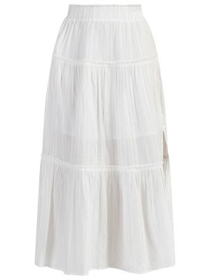 Vlnená midi sukňa Dreimaster Vintage biela