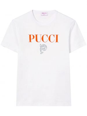 Pamut póló nyomtatás Pucci fehér