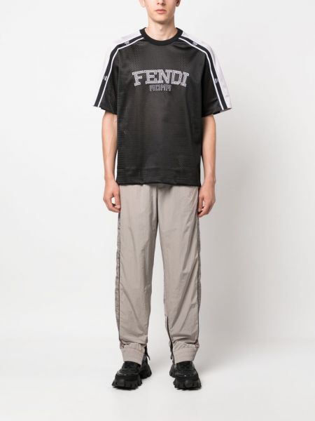 Tričko s výšivkou se síťovinou Fendi