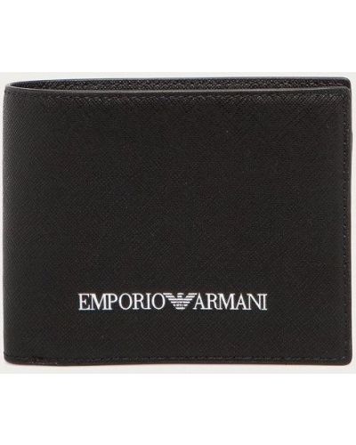 Bőr pénztárca Emporio Armani fekete