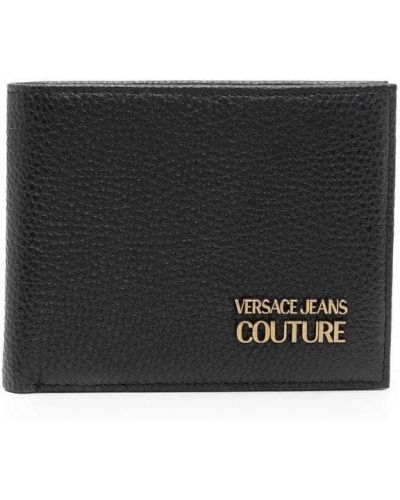 Lær lommebok Versace Jeans Couture svart