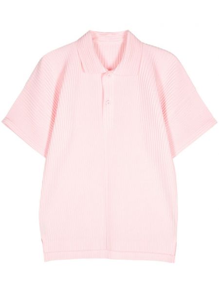 Plisuota polo marškinėliai Homme Plissé Issey Miyake rožinė