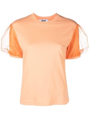 T-shirt aus baumwoll Msgm orange