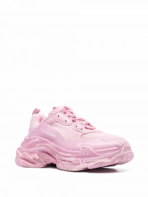 Zapatillas desgastados Balenciaga Triple S rosa