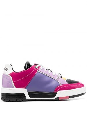 Lær sneakers Moschino lilla