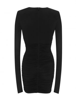Sukienka koktajlowa z dekoltem w serek Saint Laurent czarna