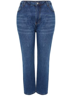 Priliehavé džínsy s vysokým pásom Trendyol modrá