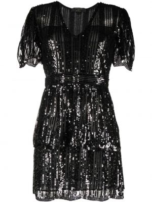Коктейлна рокля с v-образно деколте Twinset черно