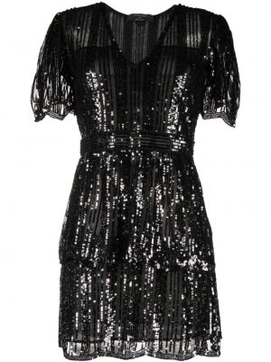 Robe de soirée à paillettes à col v Twinset noir