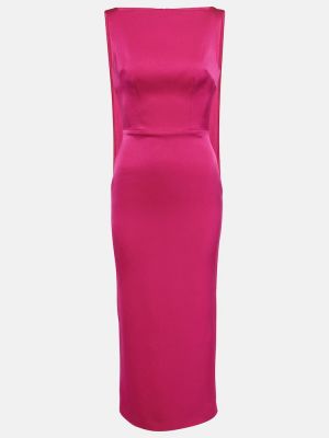 Satenska midi haljina s draperijom Alex Perry ružičasta